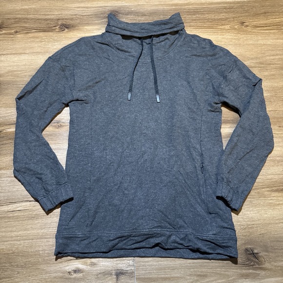 Lululemon Womens Size 4 Sweatshirt Gray Twisted and Tucked Zip Pocket Yoga Gym - Picture 1 of 15